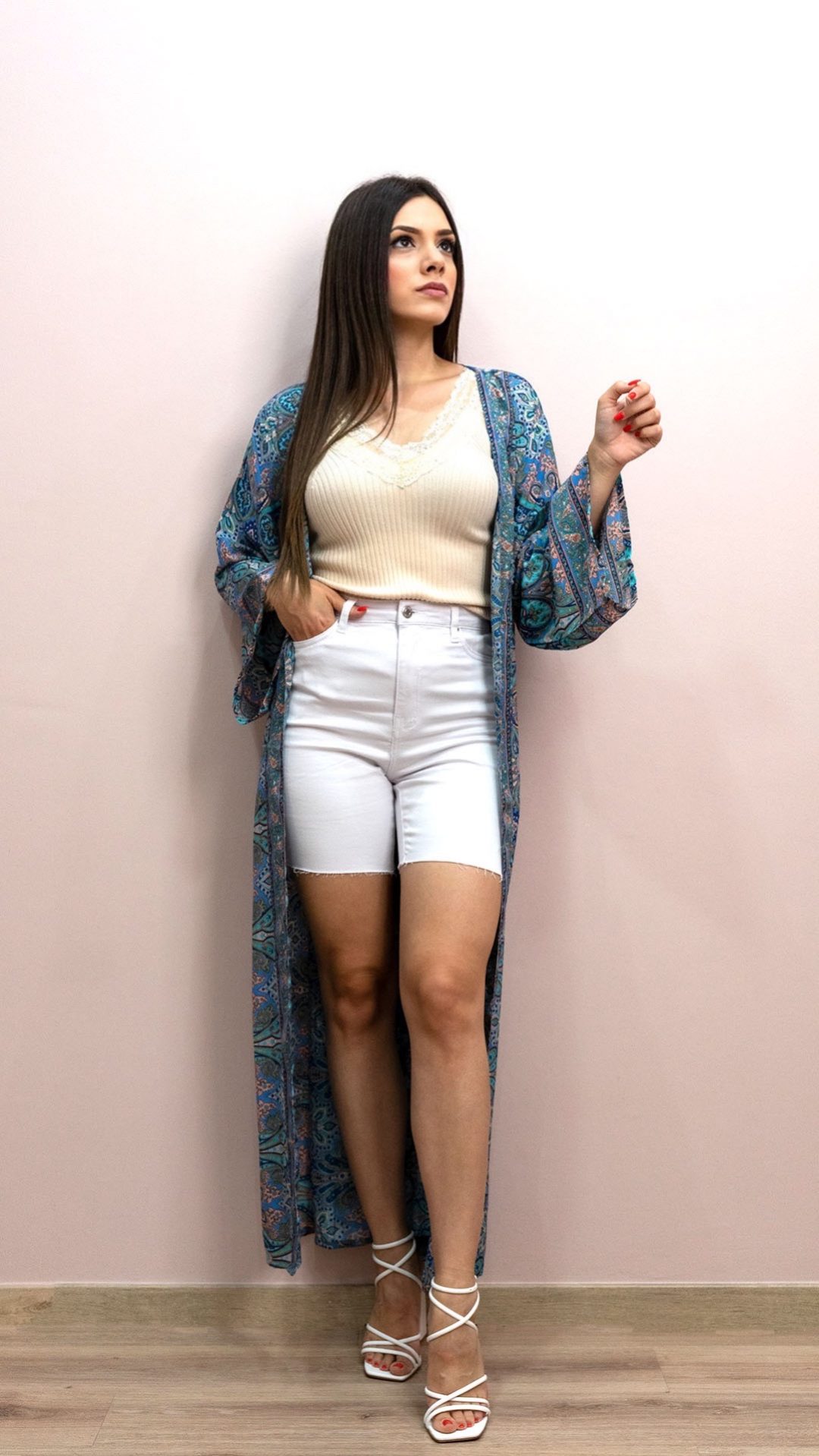 Light blue summer breeze kimono