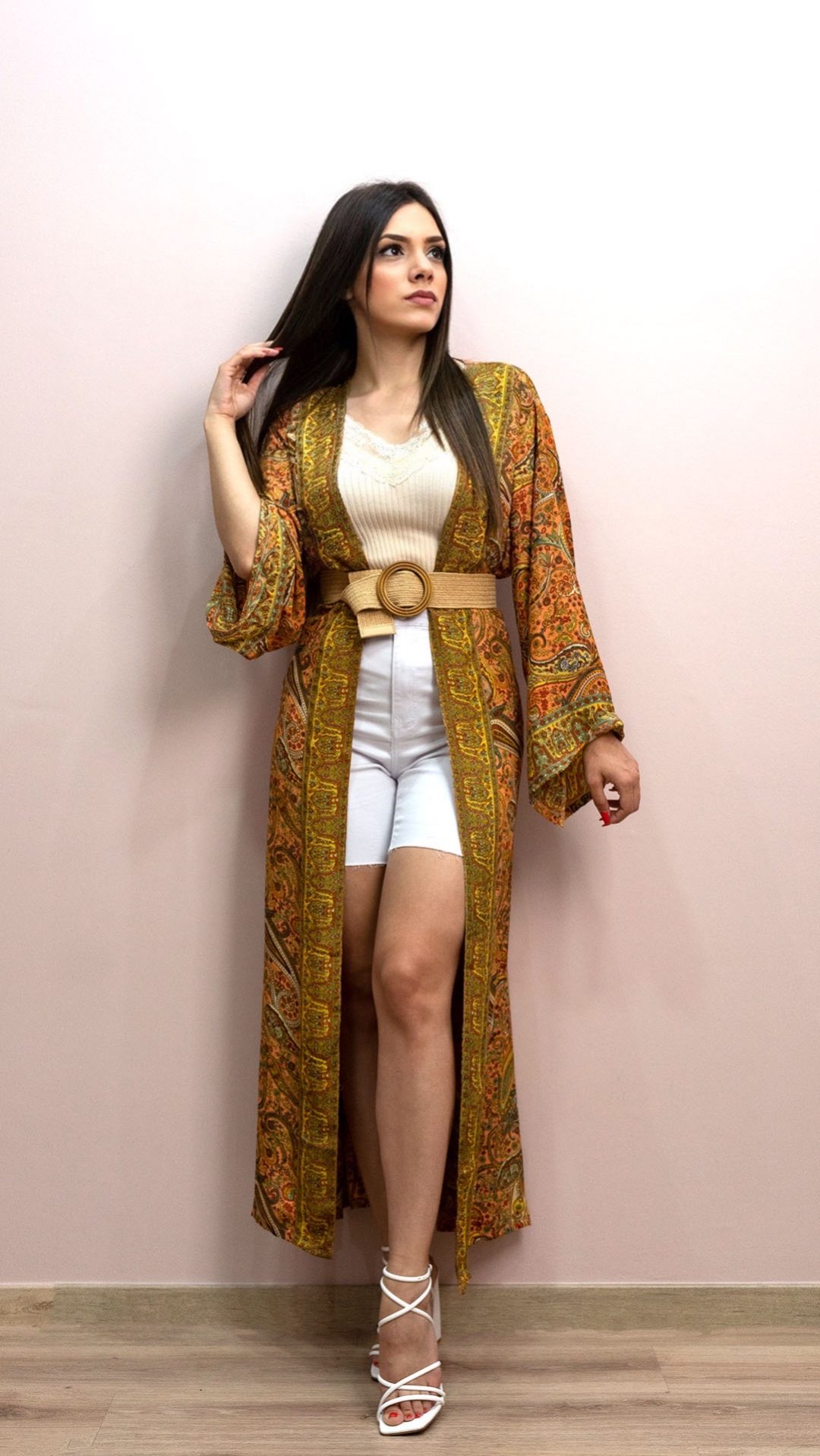 Orange summer breeze kimono