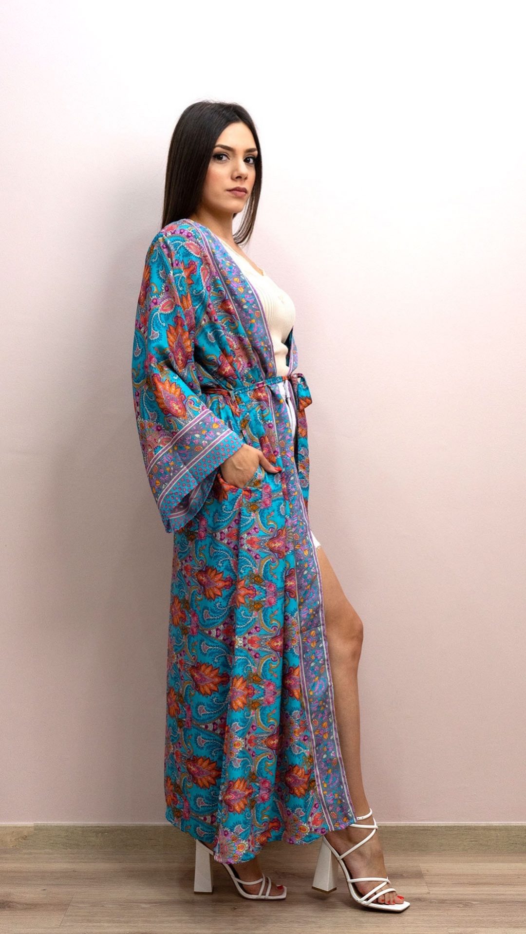 Turquoise summer breeze kimono