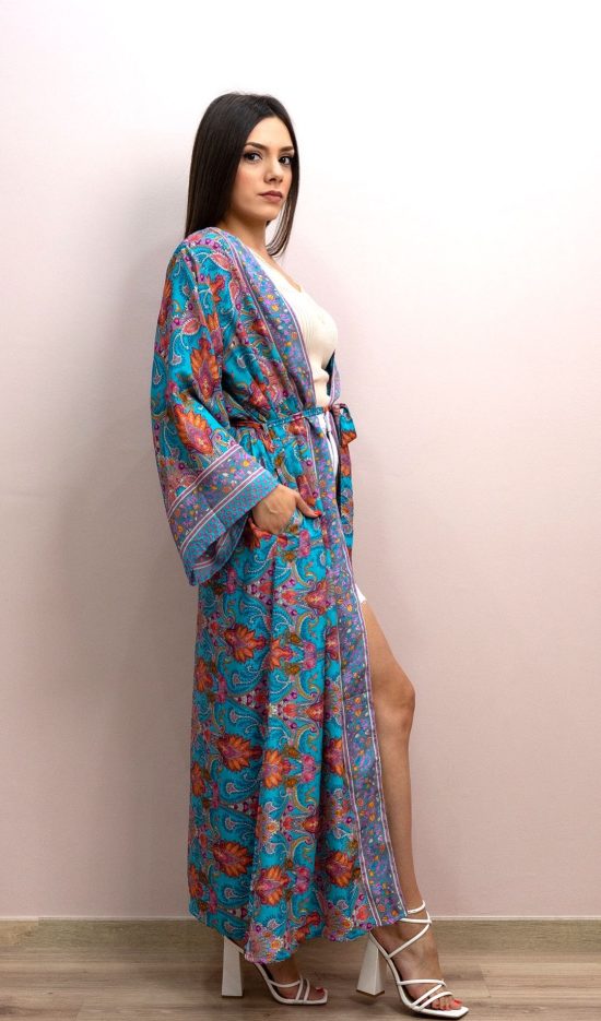 Turquoise summer breeze kimono